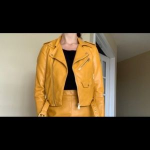 Zara Yellow Moto Jacket
